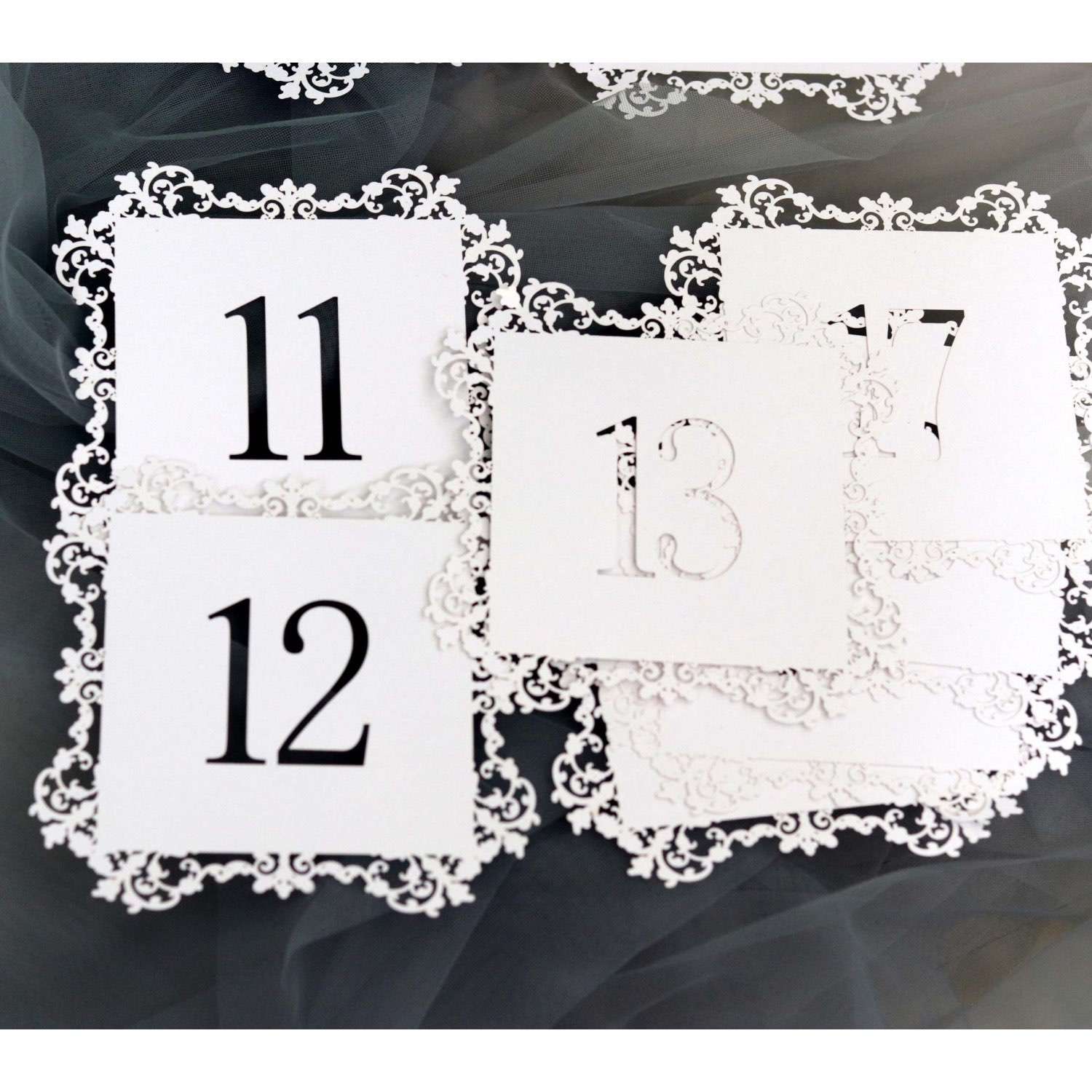 Table Card Wholesale Laser Cut Number Card NO.1-NO.10,No.11-NO.20